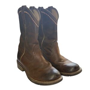 Ariat Women's Unbridled Roper Western Boots Mid Calf Brown Pink Size 7.5
